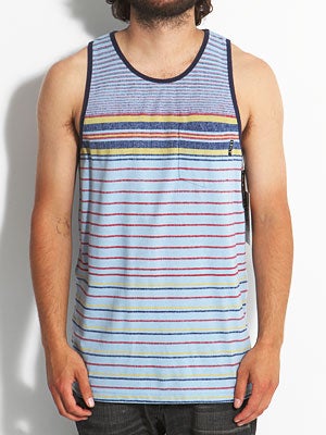Lost Chalk Stripe Tank Blue XL