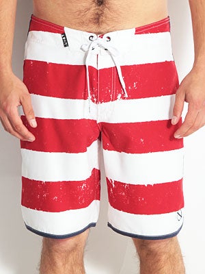 Lost Pirate Stripe Boardshorts Red 28