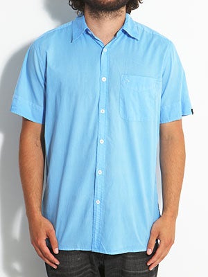 Lost Sunwashed Solid Woven Shirt Blue LG