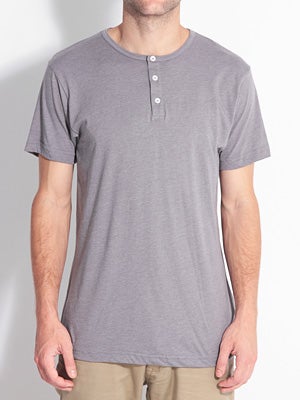 Matix Solid Henley Tee Grey XL