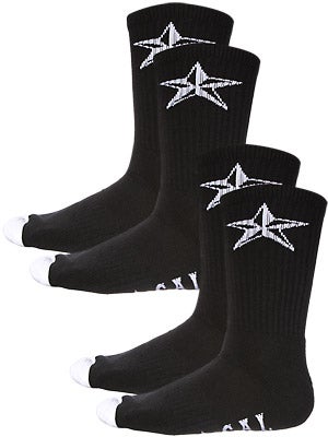 Nor Cal Overtime 2 pk. Socks Black