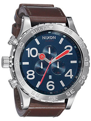 Nixon 51-30 Chrono Leather Watch Navy/Brown
