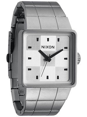 Nixon The Quatro Watch  Sanded Steel/White