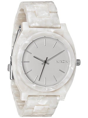 Nixon The Time Teller Acetate Watch White Granite