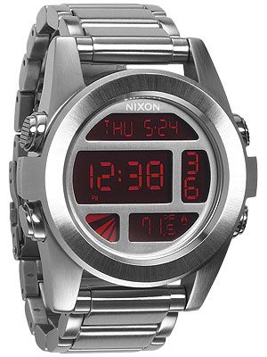 Nixon The Unit SS Watch  Silver/Red