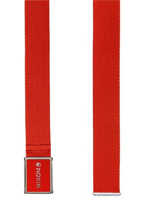 Nixon Woven Wordmark Belt Red Adj.