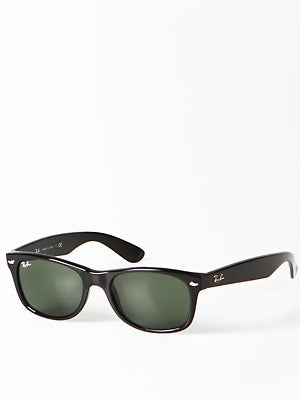 Ray Ban New Wayfarer Black/Crystal Green Lens/52mm