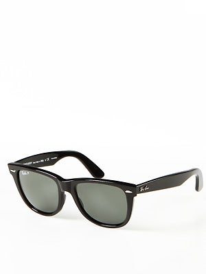 Ray Ban Original Wayfarer  Black/Polar Green Lens/54mm