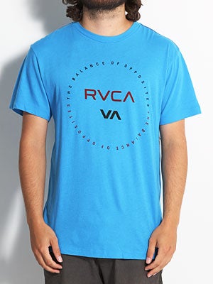 RVCA Circular Vintage Wash Tee Swedish Blue XL