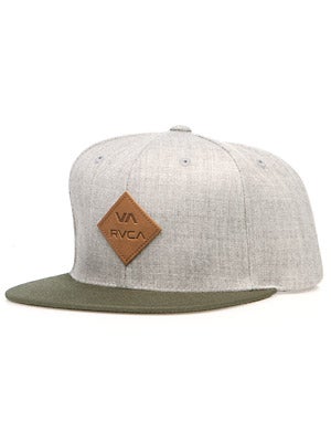 RVCA Delux Cap Snapback Hat Heather Grey Adj.