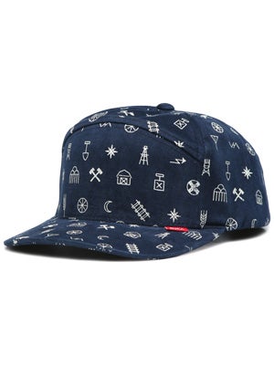 RVCA Ghost Town 6 Panel Hat Navy Adj.