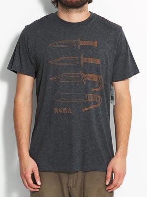 RVCA Knife Stack Vintage Dye Tee Black LG