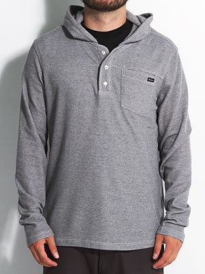RVCA Lazy Cat Hooded Shirt Grey MD