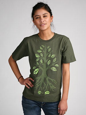 Rootamental Girl's Organic Tee Olive LG