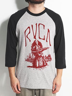 RVCA Shooting Hula Raglan Shirt Athletic/Black XL