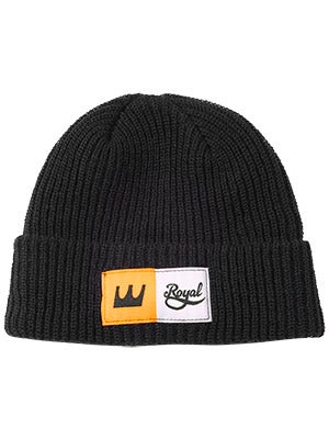 Royal Crown Patch Fold Beanie Black