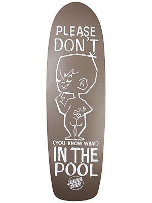 Santa Cruz No P In The Pool Grey Deck  9.5 x 32.5