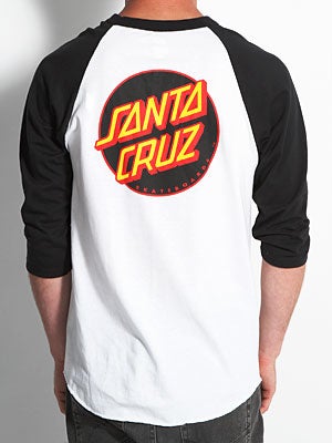 Santa Cruz Other Dot Raglan White/Black SM