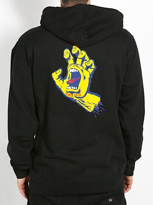 Santa Cruz Screaming Hand Hoodzip Blk/Yellow MD