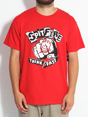 Spitfire Think Fast T-Shirt Red SM