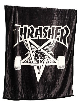 Thrasher Skate Goat Blanket  Black