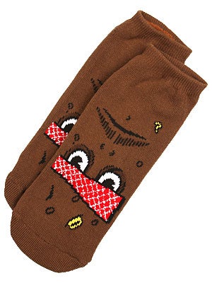 Toy Machine Poo Poo Head Vato Ankle Socks Brown