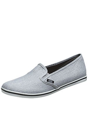 Vans Girls Slip-On Lo Pro Shoes  Glitter Grey