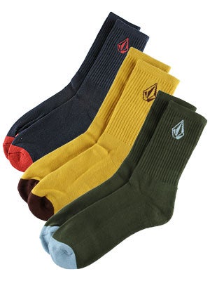 Volcom Solid 3 Pack Socks Multi
