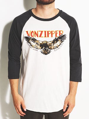 Von Zipper Giving Birds 3/4 Sleeve Shirt White SM