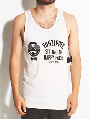 Von Zipper Happy Faces Tank White MD