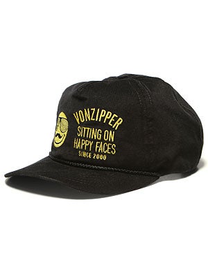 Von Zipper Happy Faces Hat Black Adjustable