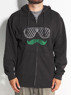 Von Zipper New Stache Hoodzip Charcoal MD