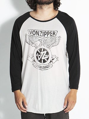Von Zipper Sea Vulture 3/4 Sleeve Shirt White LG