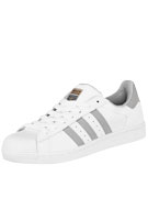 Adidas Superstar Skate Shoes White/Grey/Gold
