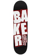 Baker Stacked Logo Black/Red Deck 8.25 x 31.75