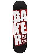Baker Stacked Logo Black/Red Deck 8.625 x 32.25