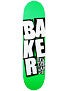 Baker Stacked Logo Lime Green Deck 8 x 32