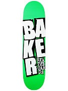 Baker Stacked Logo Lime Green Deck 8 x 32