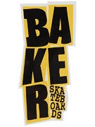 Baker Stacked Logo Sticker Black/Yellow