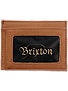 Brixton Otis Leather Card Wallet Brown