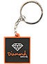 Diamond Rubber OG Sign Key Chain  Orange/Black