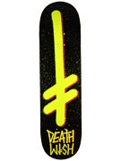 Deathwish Gang Logo Spray Blk/Yellow Deck  8.25 x 31.5