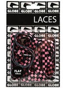 Globe Flat Shoe Laces  Pink/Black Checkers