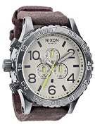 Nixon The 51-30 Chrono Leather Watch  Gunmetal/Brown
