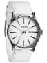 Nixon The Sentry Leather Watch  Silver/White