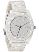 Nixon The Time Teller Acetate Watch  White Granite