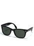 Ray Ban Folding Wayfarer  Black/Crys Green Lens/G-15XLT