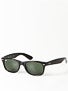 Ray Ban New Wayfarer  Black/Crystal Green Lens/52mm