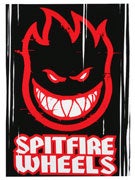 Spitfire Fireball Ramp Sticker HUGE BLACK/RED