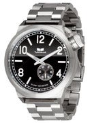 Vestal Canteen Metal Watch  Brushed Silver/Silver/Black